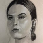 Female charcoal portrait