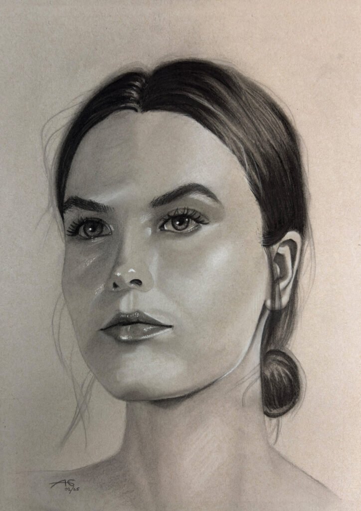 Female charcoal portrait